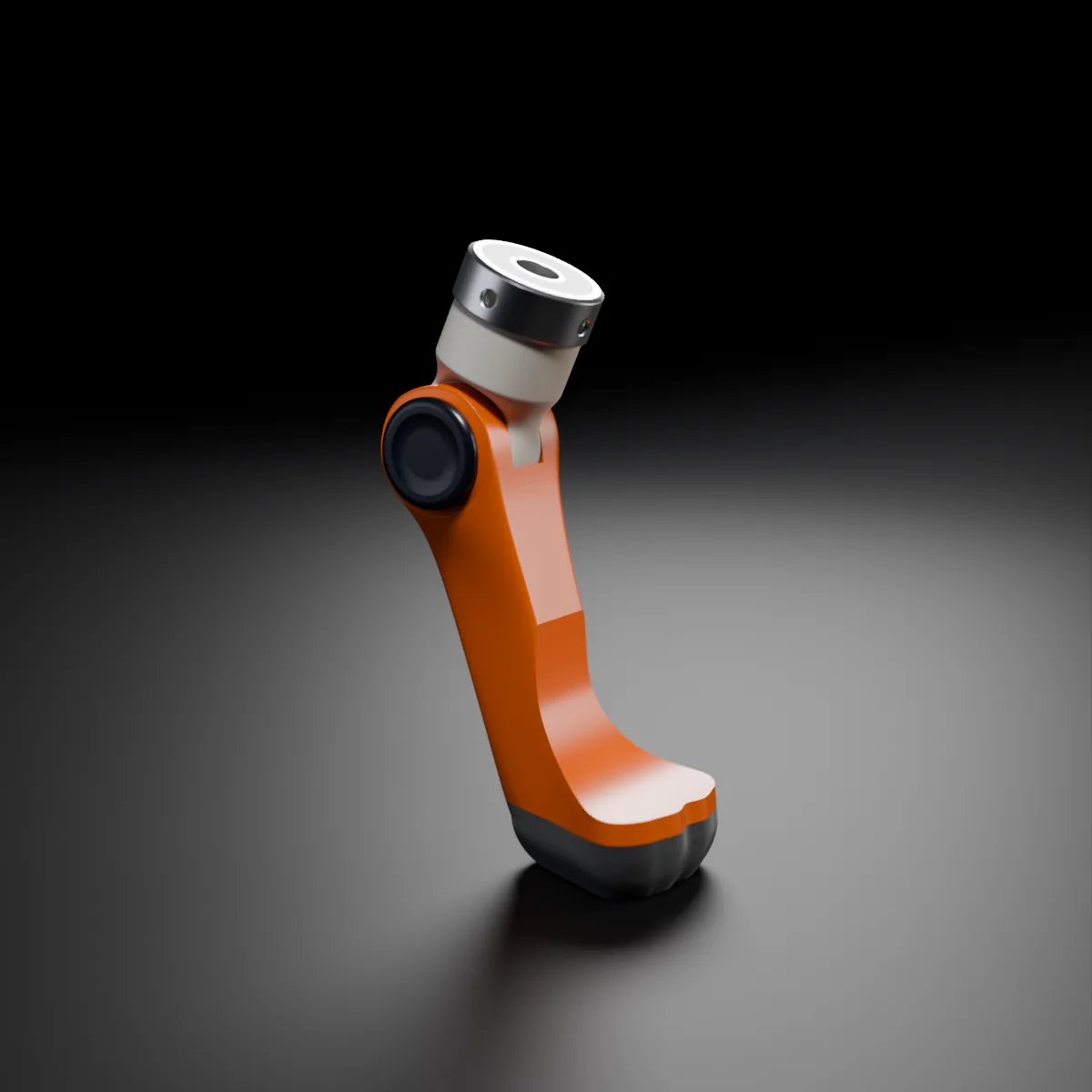 The paw in orange with an ivory upper interface and graphite TPU parts.