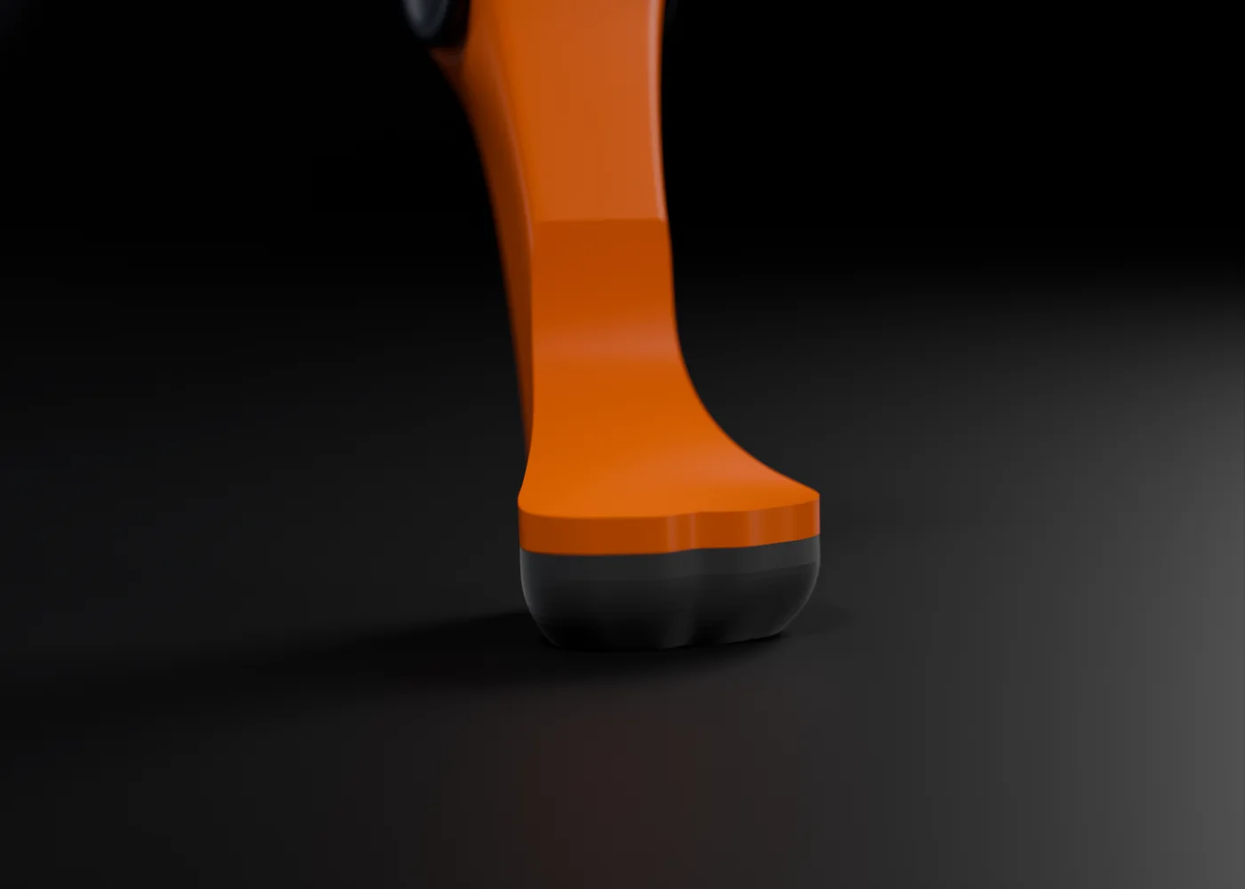 Low close-up of the TPU sole meeting the floor.
